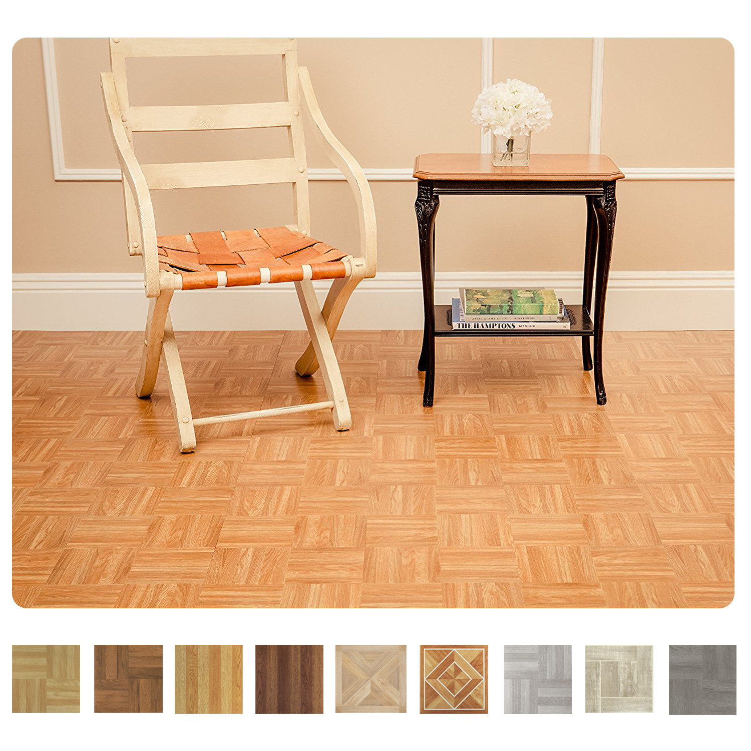 Wood Pattern Self Adhesive Peel N Stick Vinyl Floor Tile – 20 Pieces 12″X12″