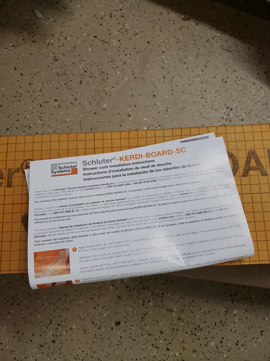 Schluter Systems Kerdi Shower Curb KBSC115150970 38″ x 4-1/2″ (97cm x 11.5 cm)
