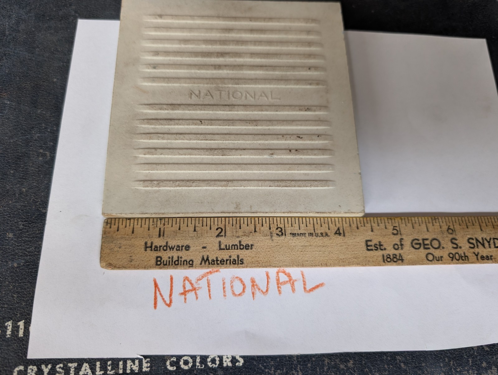 2 pc. Vintage 4-3/8″ Glossy Blue Ceramic National Tile Co. Sq. Edge Cornflower
