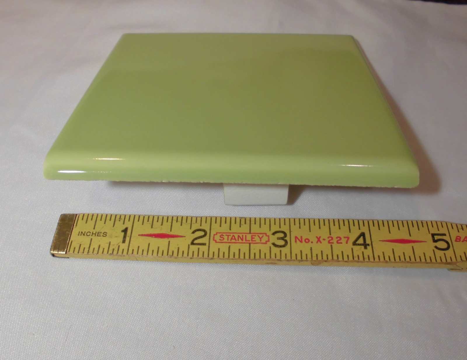 1 pc. Glossy Ceramic Bullnose Tile *Key Lime Green* 4-3/8″ Florida Tile Co.