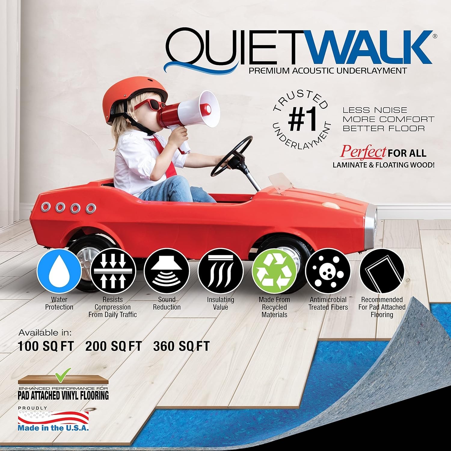 360 sq ft Underlayment for Laminate & Hardwood Floors – Greenguard Gold
