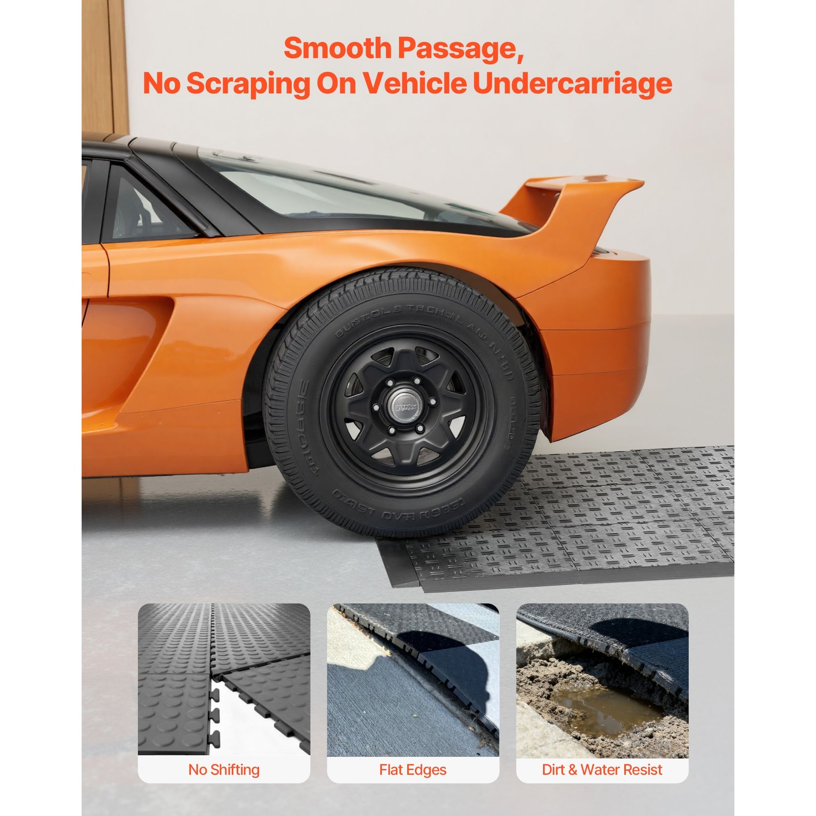 15 – Piece Garage Floor Transition Edge Kit, Slip – Resistant PP Interlocking