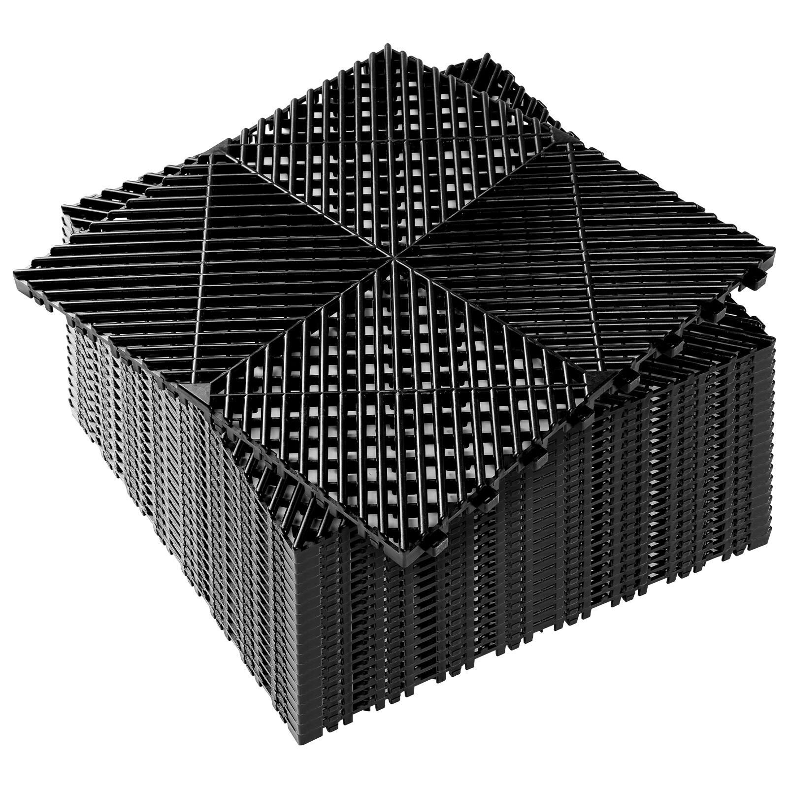 0.71″ Thickened Garage Tile 16″x16″ Self-Draining Interlocking Flooring Covering