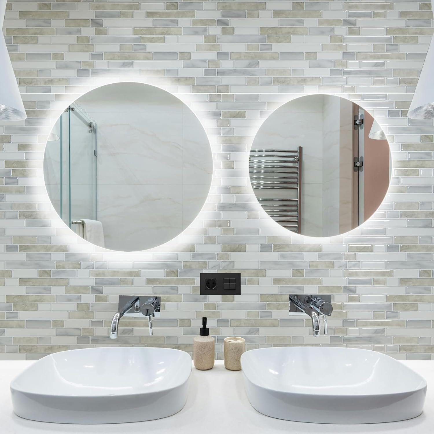10-Sheet Heavy-Duty Peel and Stick Backsplash, Waterproof Wall Tiles Stick on Ki