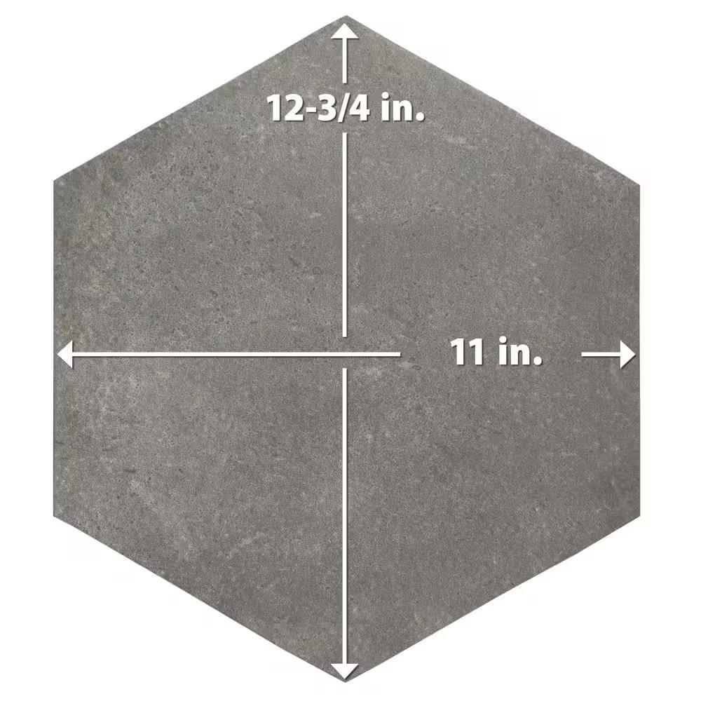 D’Anticatto Hex Notte 11 In. X 12-3/4 In. Porcelain Floor and Wall Tile (11.25 S