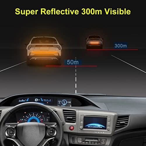 Car Trunk Reflective Sticker, Strong Reflective Anti-Scratch Waterproof Orange