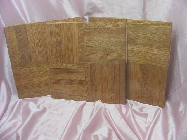VINTAGE 60s-70s HONEY OAK PARQUET WOOD FLOORING FULL CASE 25 SQ.FT. 12” x 12″