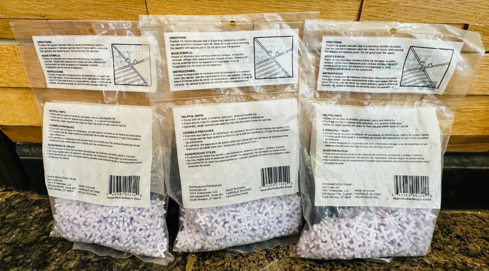 TAVY Basix 1/8″ 3mm Tile Cross Spacers 500 Total Spacers 645382054540-Lots of 3
