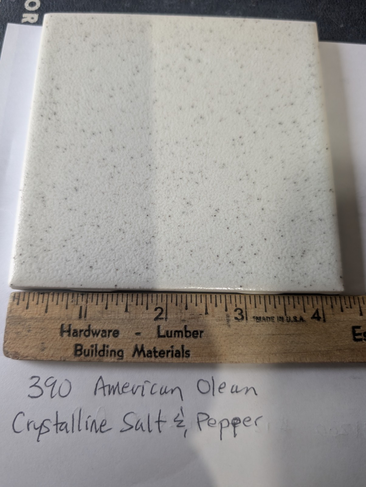 4 pc American Olean Vintage Ceramic Tile 4 1/4″ Square Crystalline Salt & Pepper