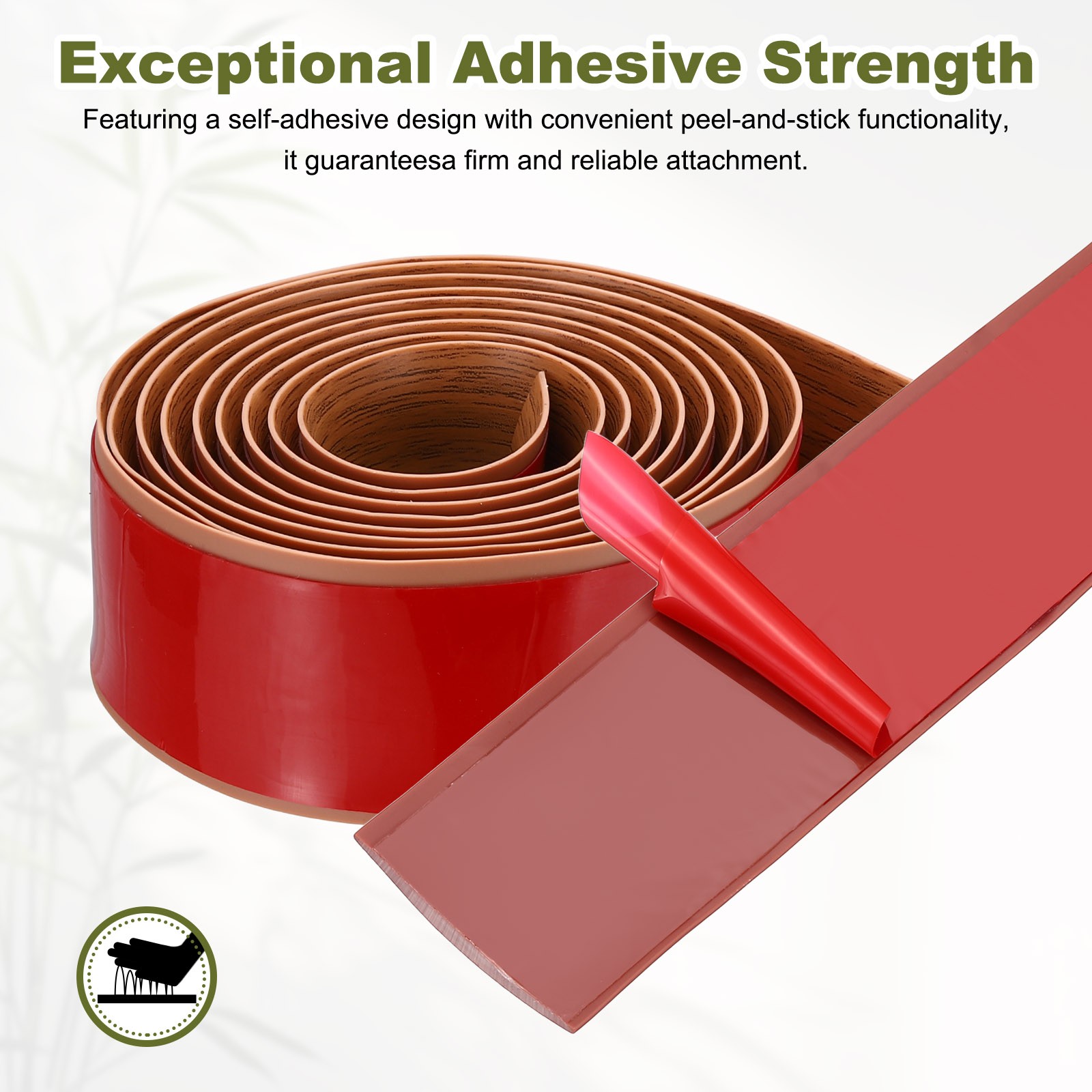 Floor Transition Strip, 3.2FTx1.57″x0.14″ Wood Grain Strips, Black Walnut Color