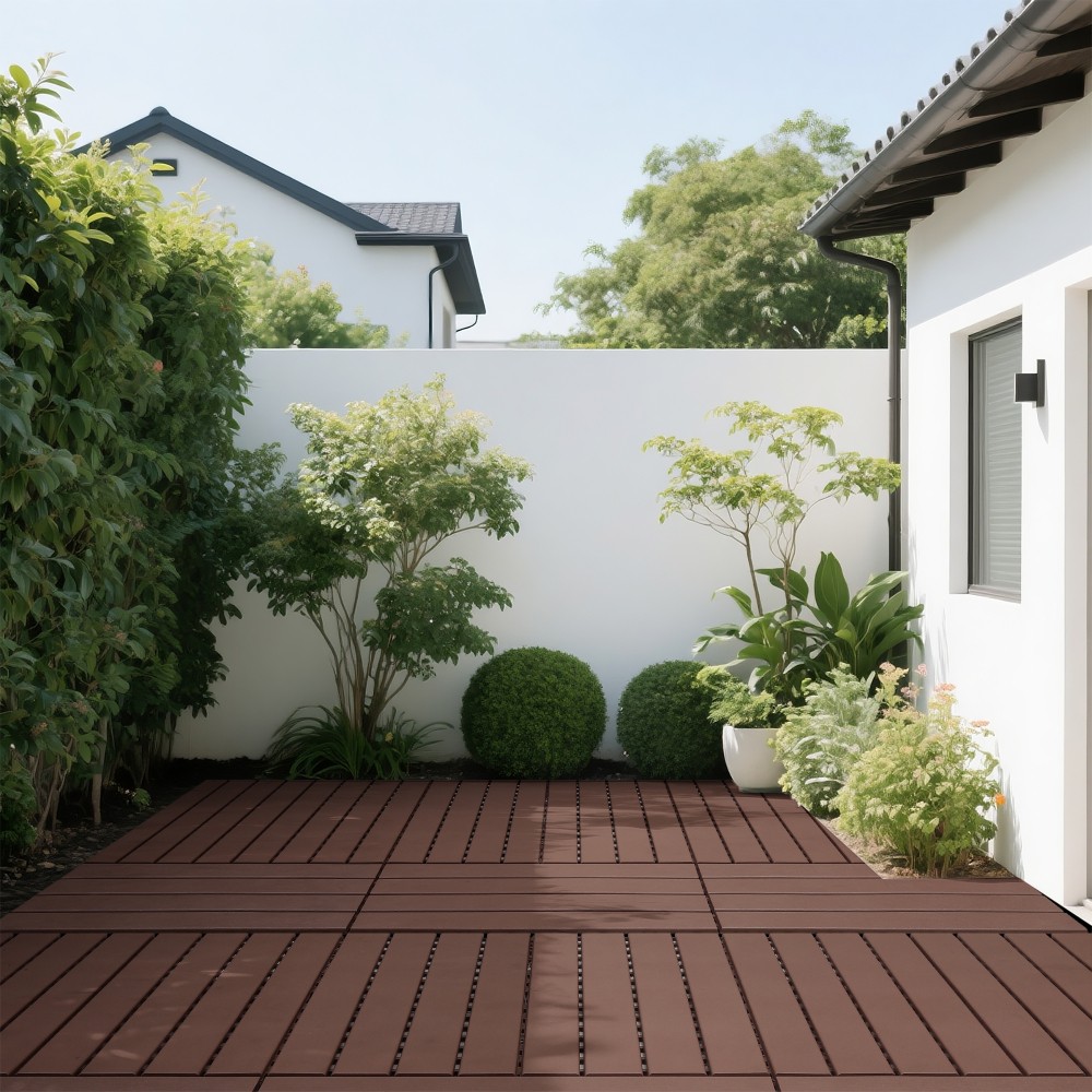 22 pieces of outdoor terrace deck tiles, DIY interlocking decking floor tiles