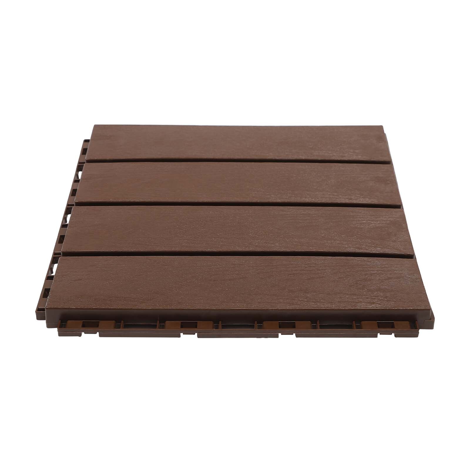 12Pcs Plastic Interlocking Deck Tiles 12×12 in Outdoor Patio Flooring Waterproof