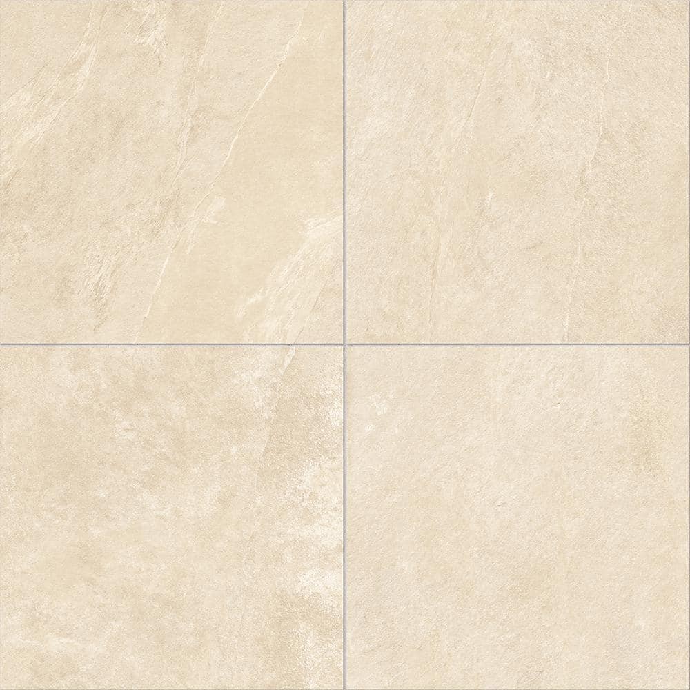 24×24 in Slate White Stone Look Porcelain Pavers, 0.75 in Thick, Case of 2