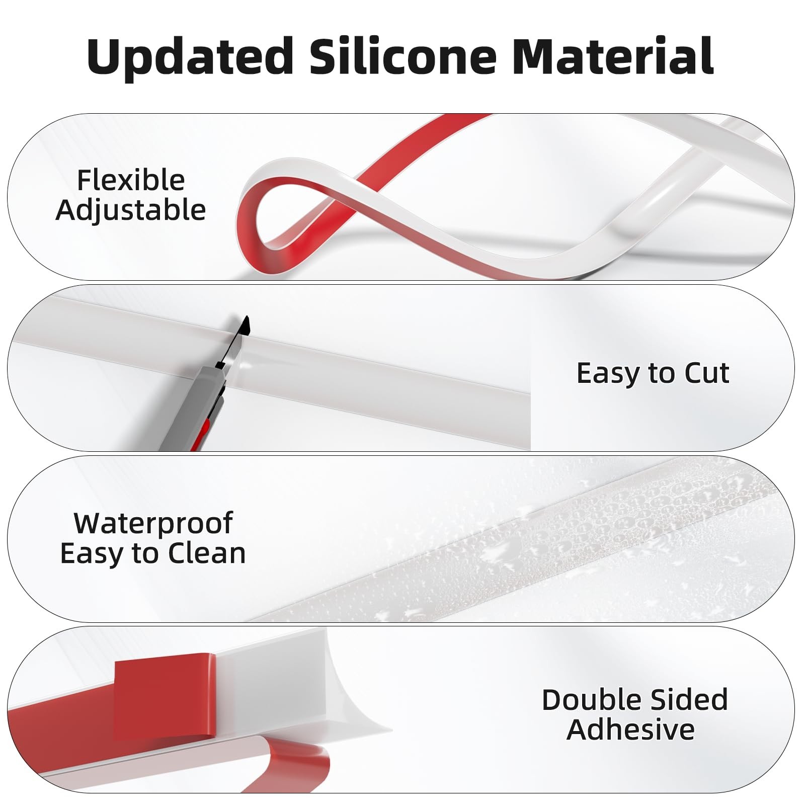 9.8′ Flexible Quarter Round Molding, Peel and Stick Shoe Molding Baseboard,Se…