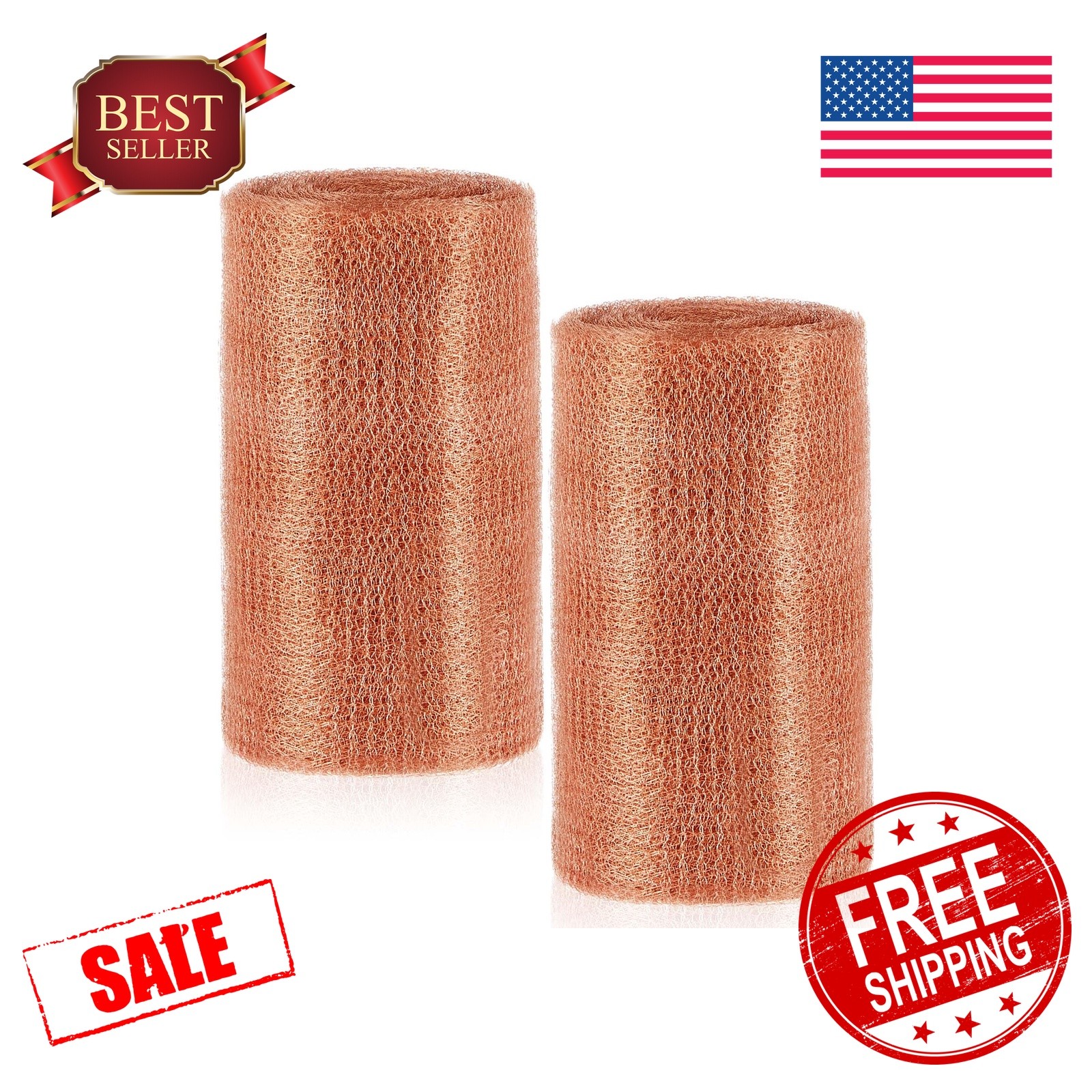 Gisafai 8″x100ft Copper Mesh Rodent Control 2pk