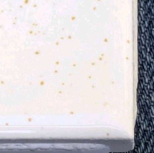 1 piece COVE Trim Gold Dust on White 4-1/4″ Glossy Speckled US Ceramic Tile New