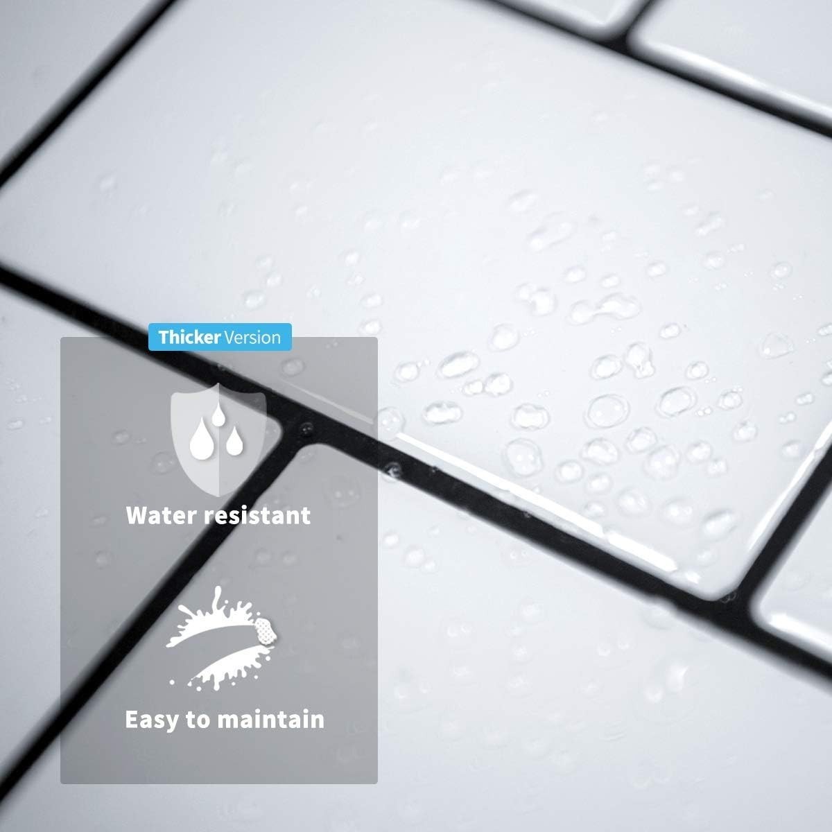 Peel and Stick Backsplash for Kitchen White Subway 10 Tiles, Thicker Design