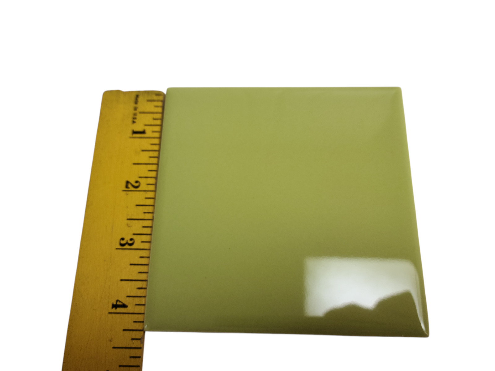 Lime Green Ceramic Tile Shower Backsplash 4.25 in Subway Mid Century Modern