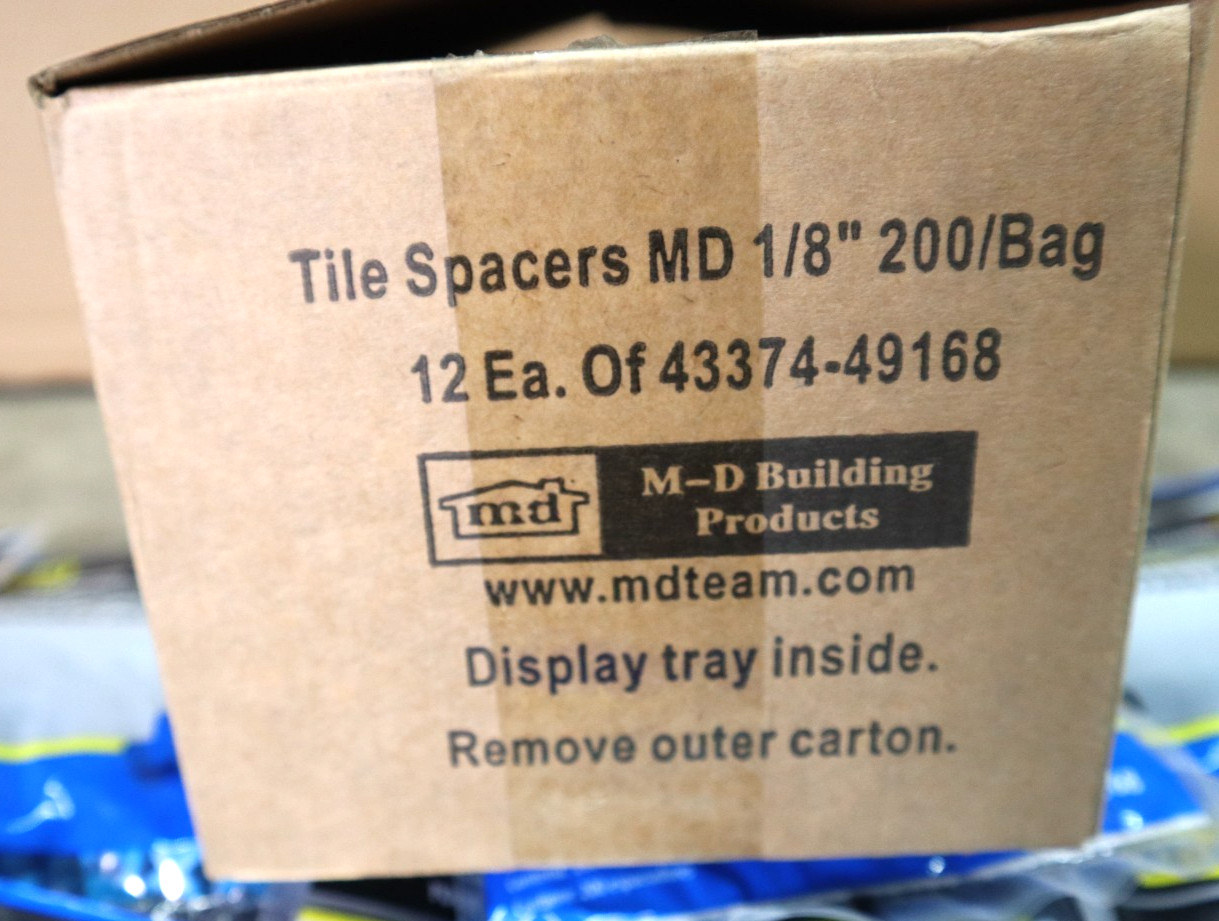 12 Bags M-D Building Products #49168 1/8 Inch Tile Spacers, 200/Bag
