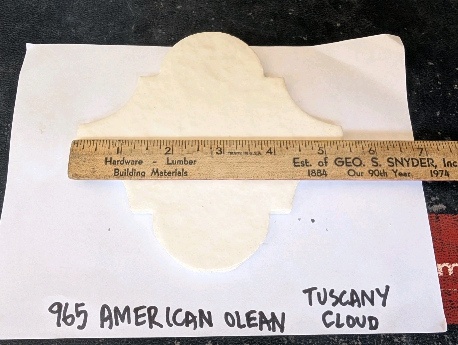2 pcs Tuscany Cloud #965 American Olean Bumpy White Arabesque Valencia USA 1980s