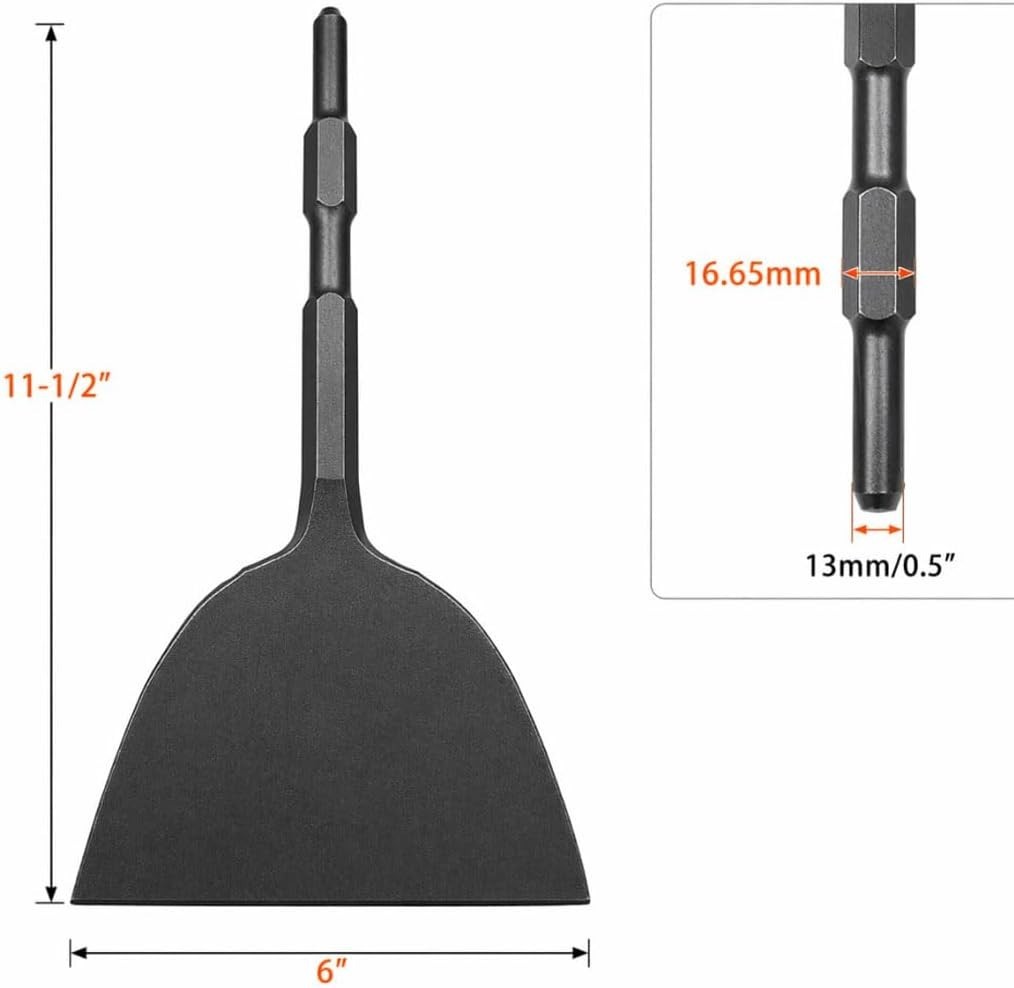 JACKCHEN 4 Inch Wide Tile & Removing Tile and Stone Chisel for Hex.30Mm Demoliti