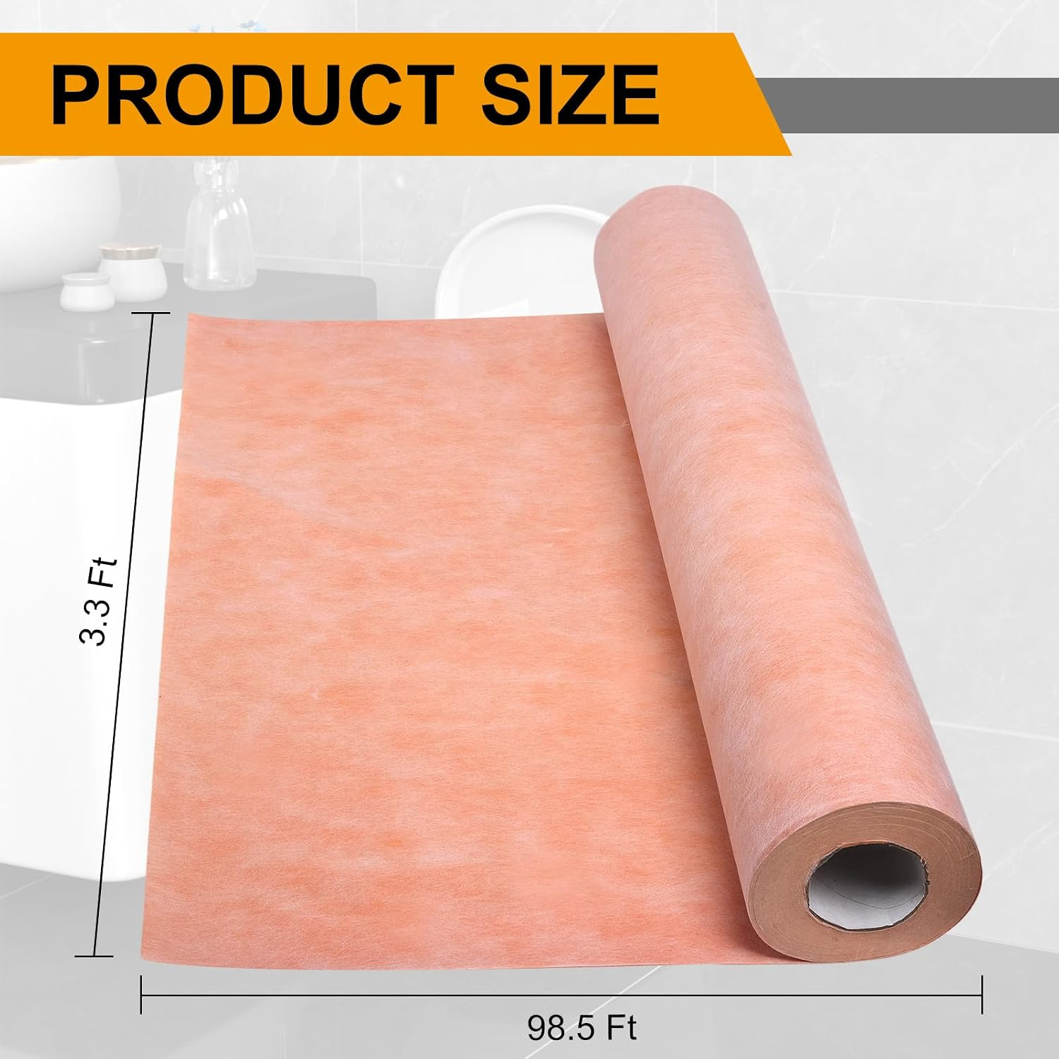Waterproof Membrane for Showers, 3.3 Ft X 98.5 Ft (323 Sq Ft), Schluter Membrane