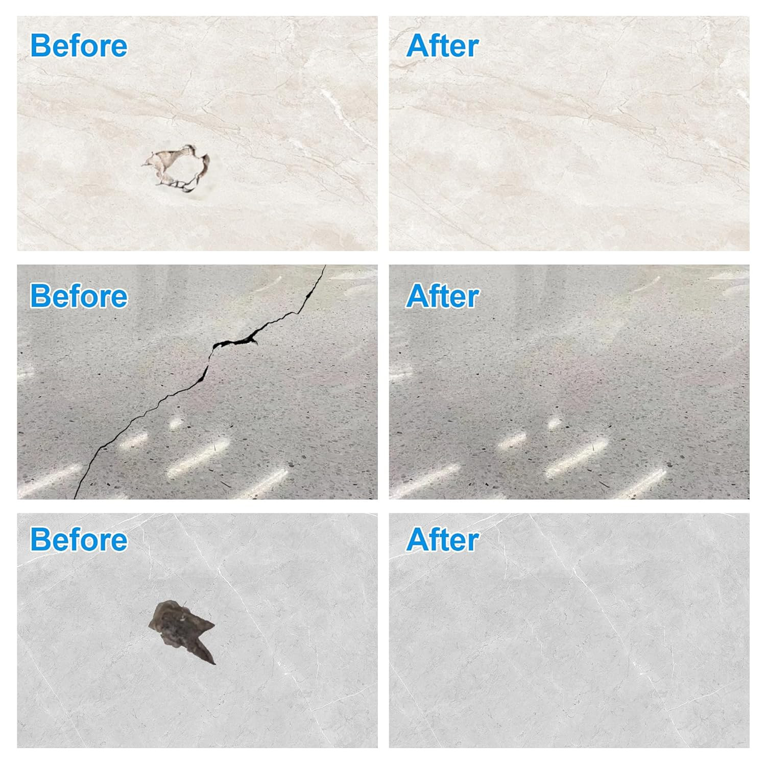 Marble Granite Repair Kit Quartz Countertop Kit Chip Dents Cracks Holes Scratchs
