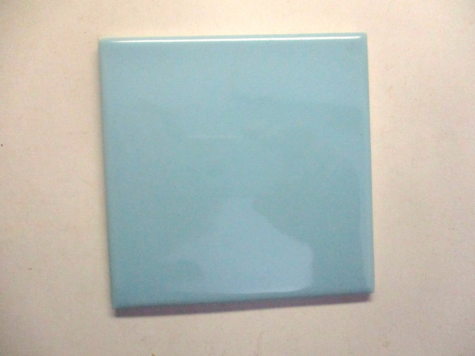 1 Wall Tile Atco USA 4-3/8″ Gloss Light Powder Blue Ceramic 1950s Retro Vintage