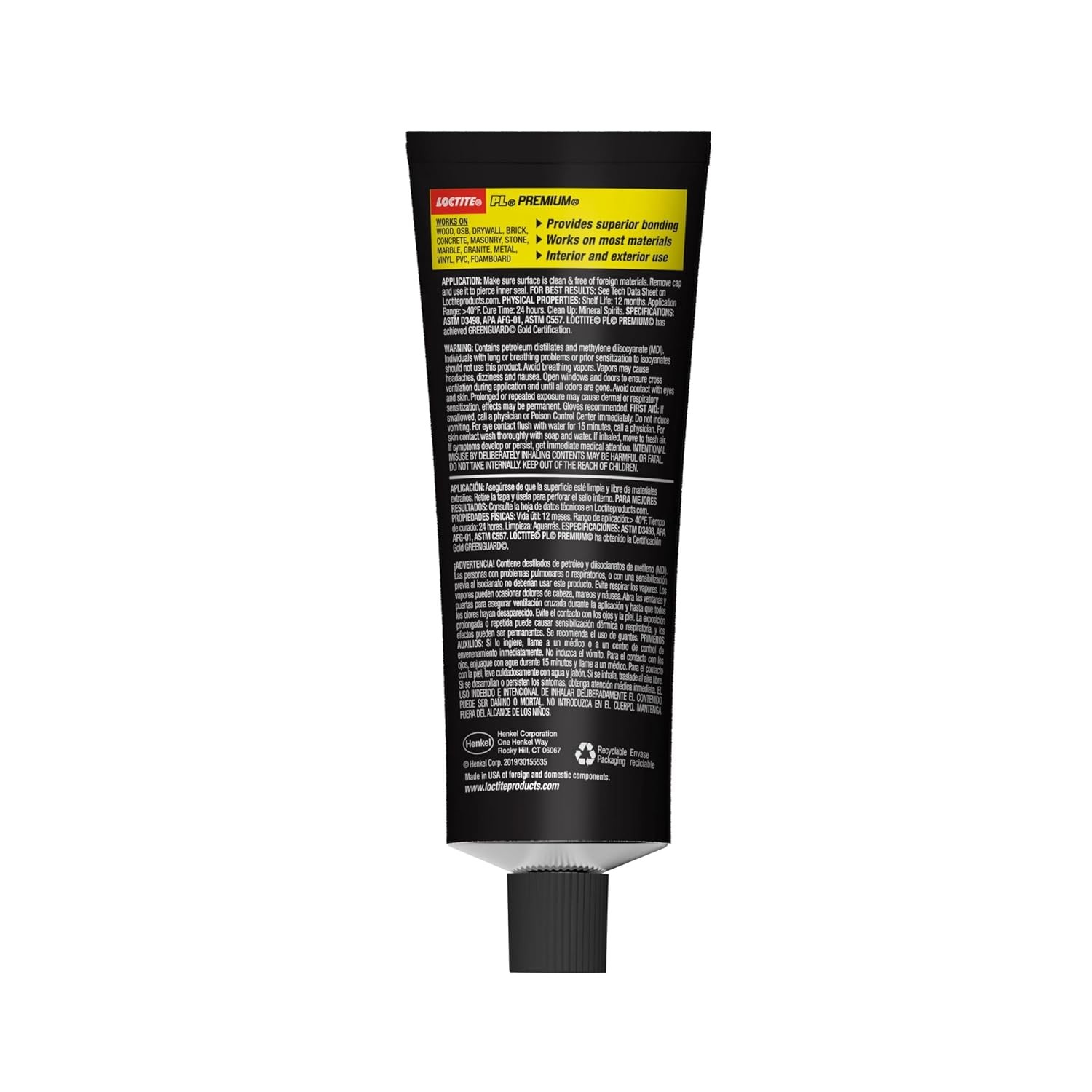 Loctite PL Premium Polyurethane Construction Adhesive, 4 fl oz Squeeze Tube, 6 P