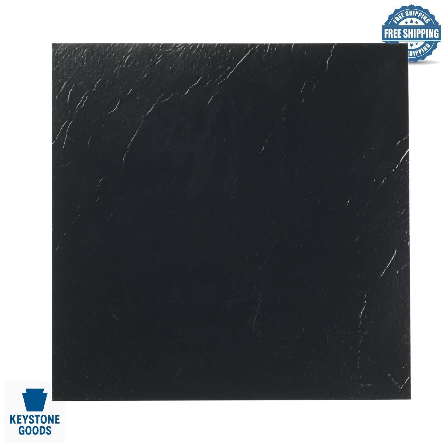 Nexus Peel & Stick Vinyl Floor Tiles, Black, 20 sq ft