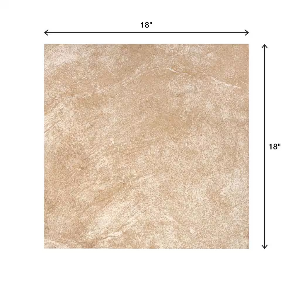 Portland Stone Beige 18 In. X 18 In. Glazed Ceramic Floor and Wall Tile (348.8 S