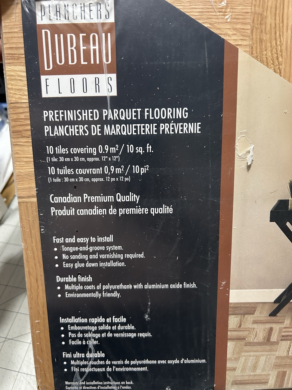 10 Parquet Floor Tiles Oak Natural Canadian 30cm x 30cm NEW!