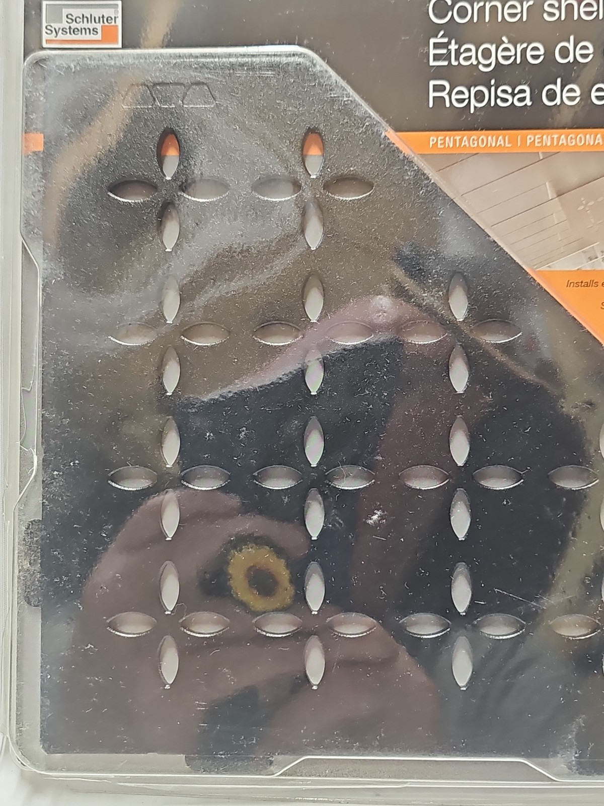 Schluter SES2D5MGS SHELF-E Corner Shelf Matte Black Floral Pentagonal New