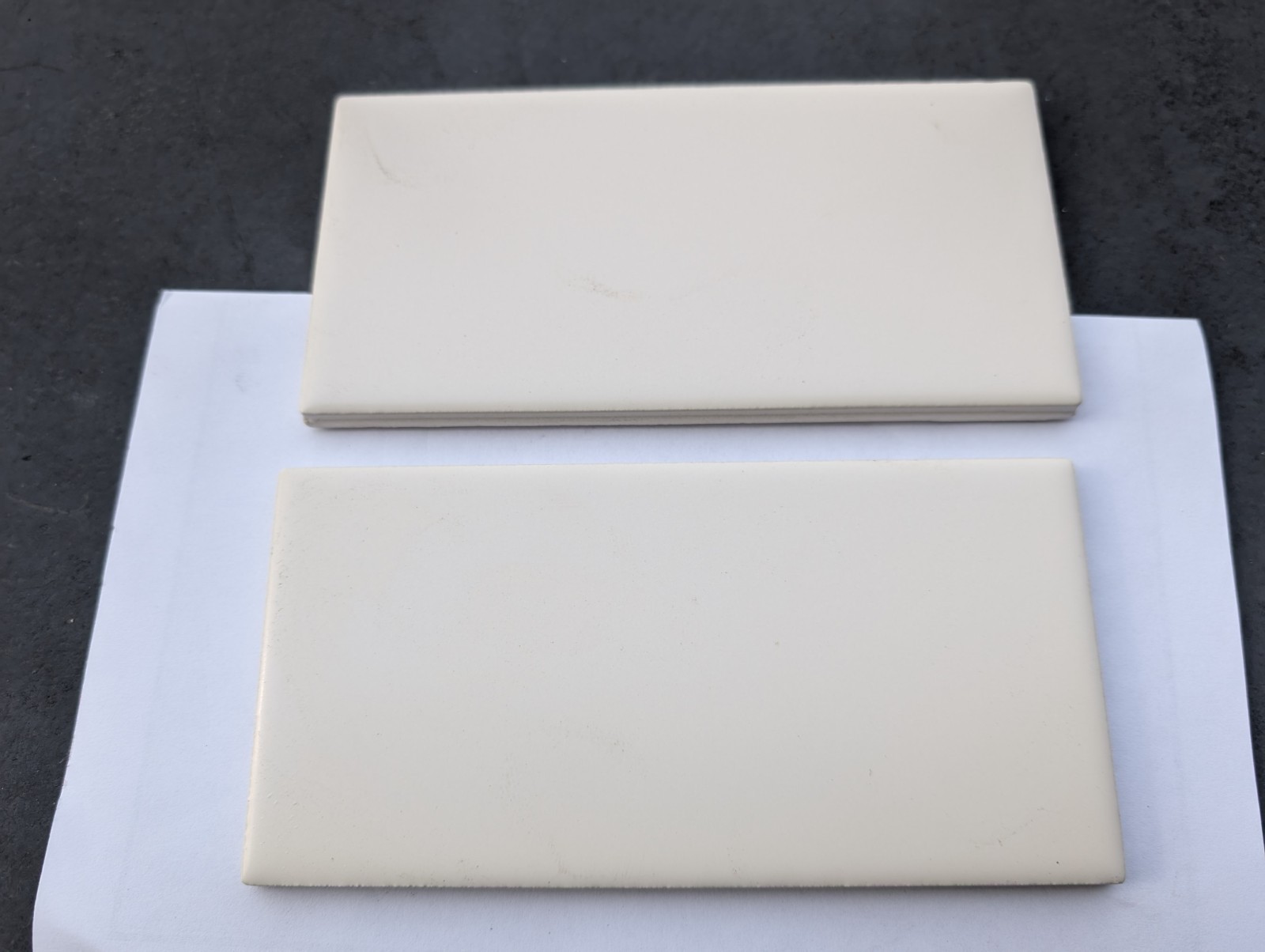 4 pcs American Olean Matte Biscuit #92 Vintage Ceramic Tile Subway 3″x 6″