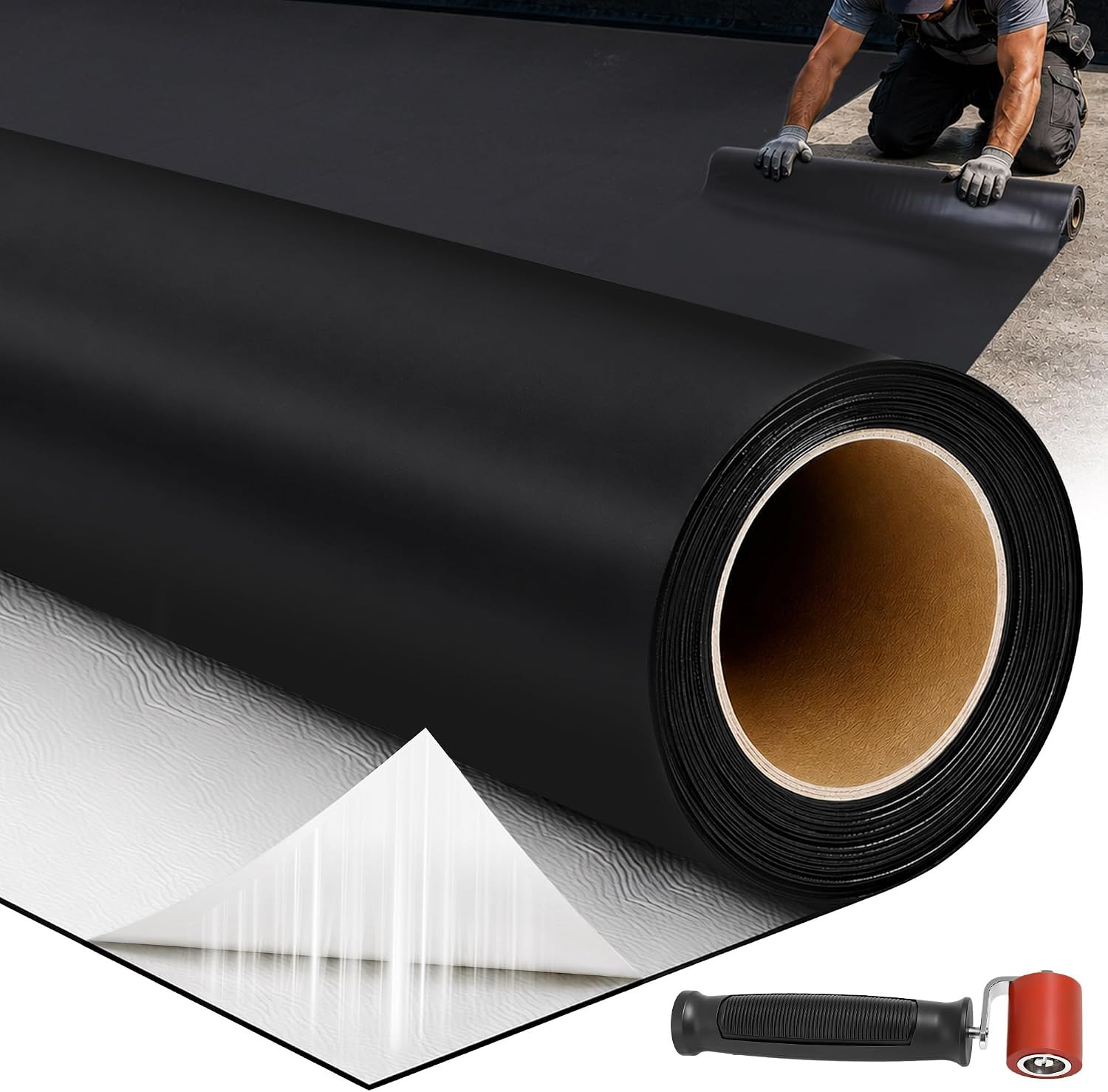 51 Mil Self-Adhesive EPDM Rubber Roofing Rolls, 39″ X 16Ft Rubber Roofing Membra