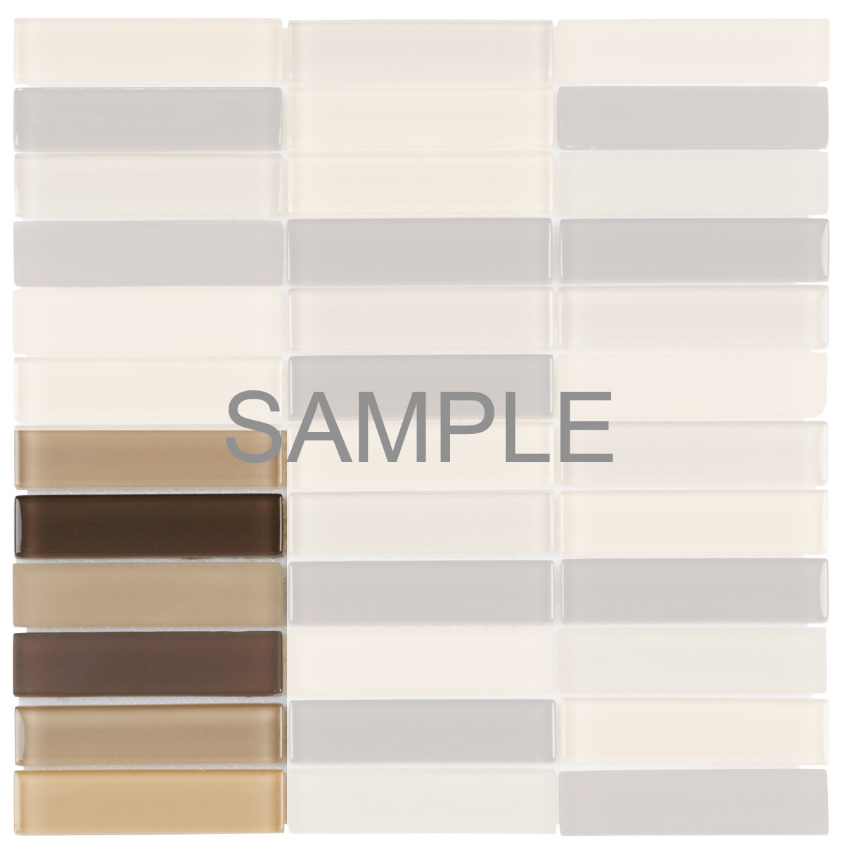 Beige Brown Cream Crystal Glass Mosaic Tile Matte Stacked Kitchen Backsplash