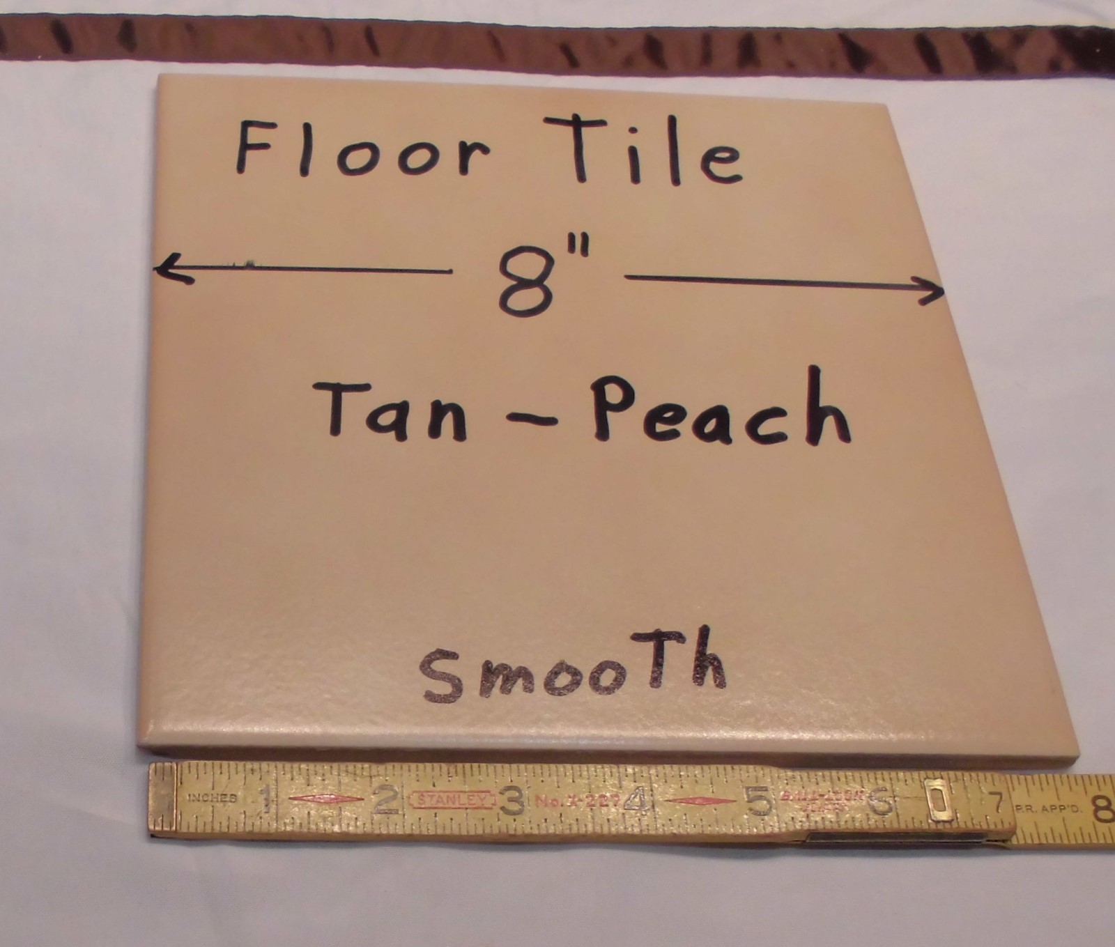 1 pc. *Tan-Brown-Peachy* Ceramic / Porcelain Floor Tile 8″ X 8″ Smooth Finish