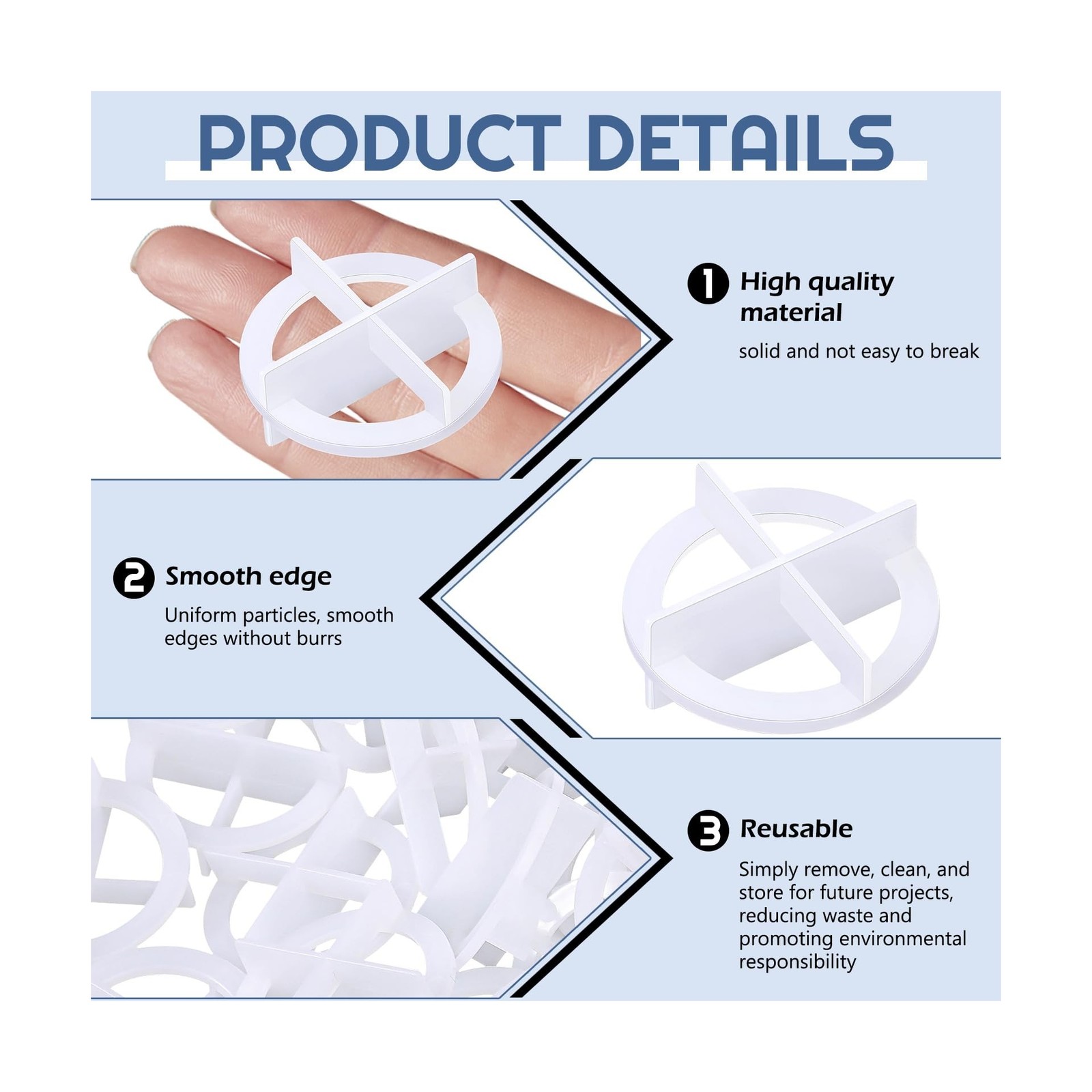 Nuanchu 500 Pcs 1/32″(1mm) Tile Spacers Removable Cross Ceramic Spacers Corne…