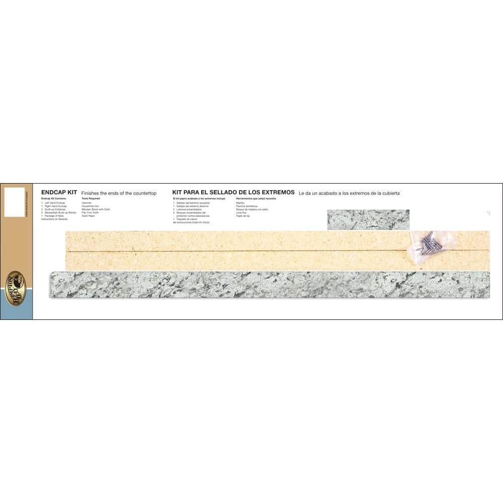 White Ice Granite Endcap Kit for Laminate Countertop with Eased Edge