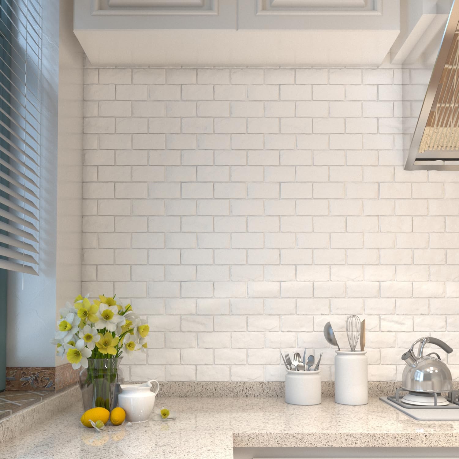 30 Pcs 3D Wall Panels, White Brick Printable 3D Wallpaper Stick and Peel, Sel…