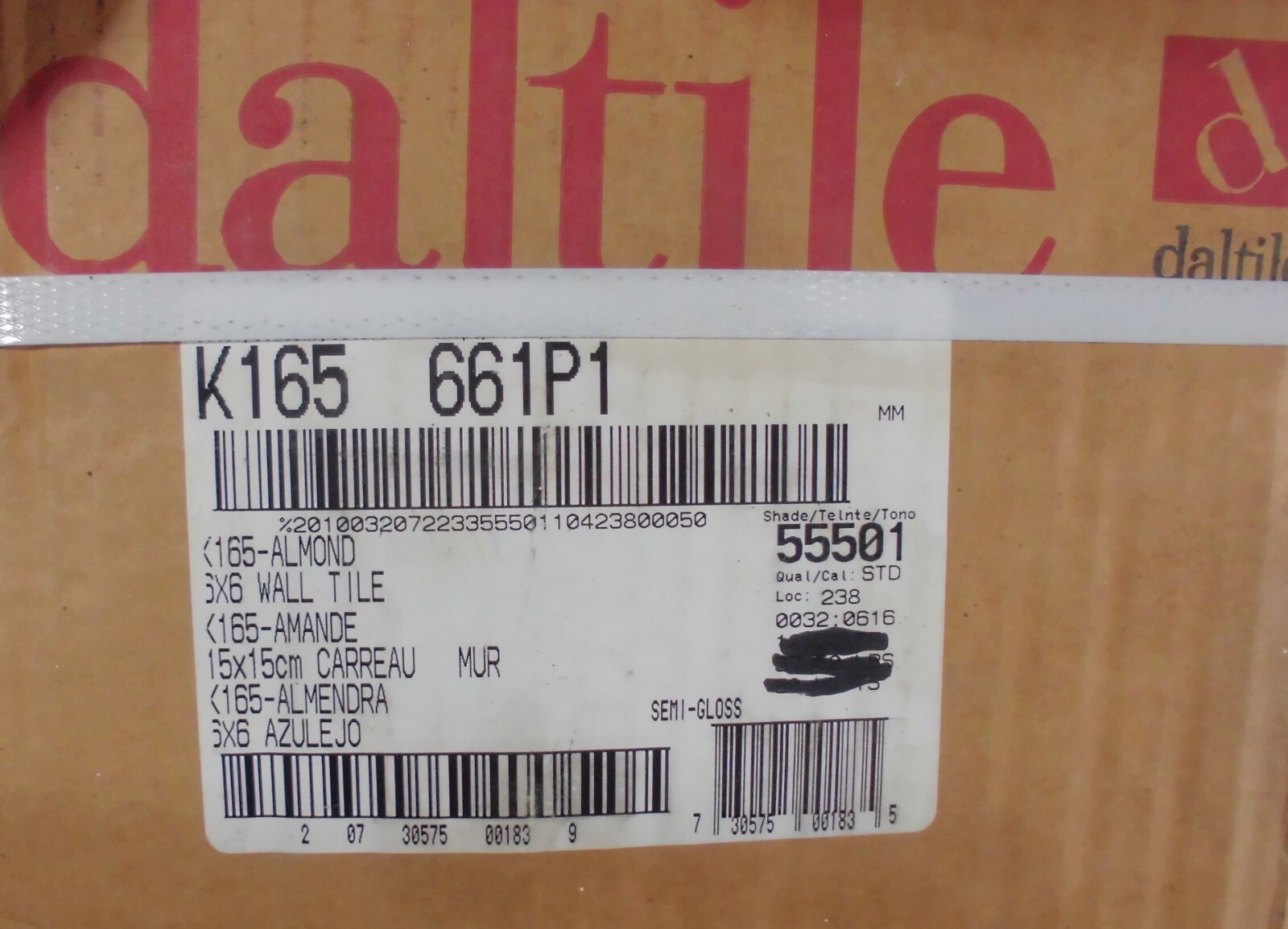 1 pc. Glossy Ceramic Tile *Almond #K-165* 6″X 6″ by Daltile Co. New Stock