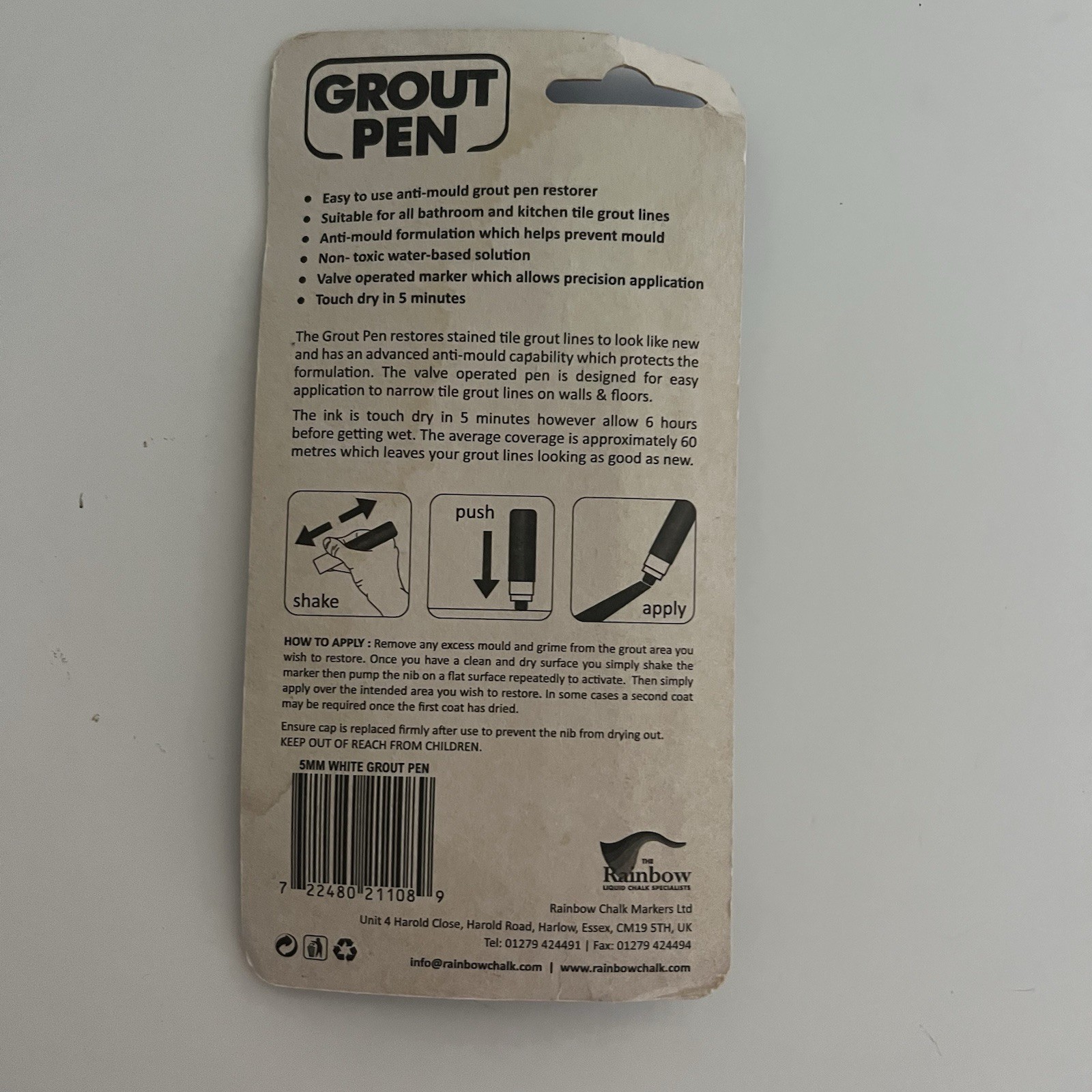 Grout Pen White Tile Paint Marker Waterproof Tile Grout Colorant Sealer Pen NEW