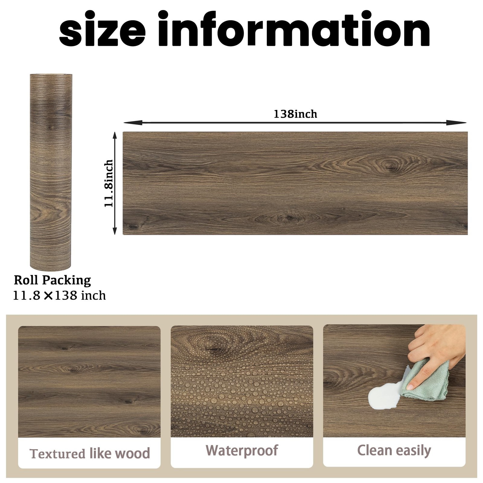 Dureidos Peel and Stick Floor Tiles: 11.8″ x 138″ Waterproof Vinyl Flooring R…