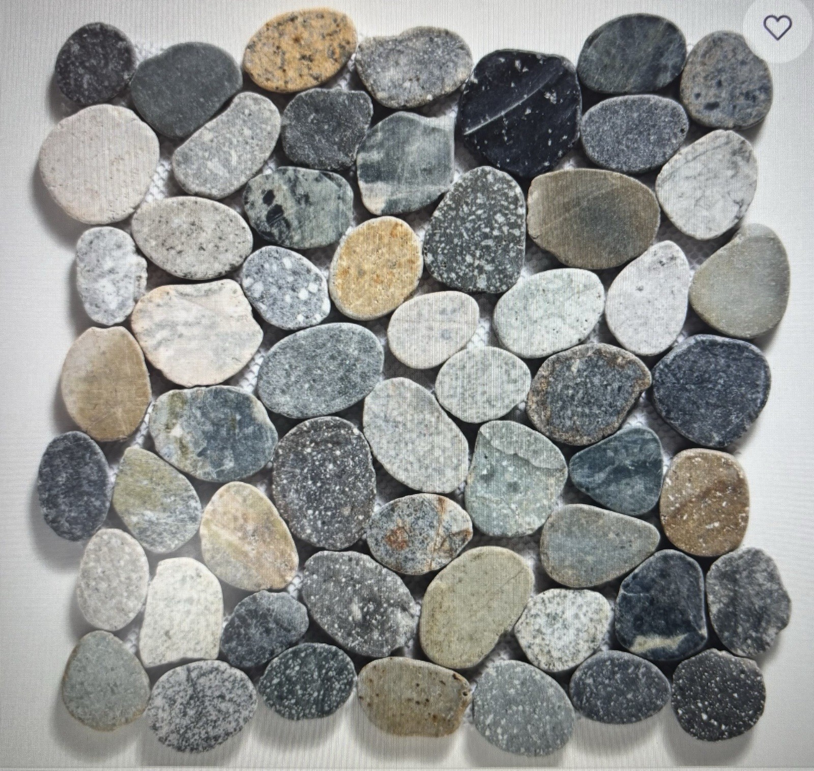 Sliced Pebble Mosaic Wall & Floor Tile 11.5 “Wx 11.25”L-Color: Pebble Gray Blend
