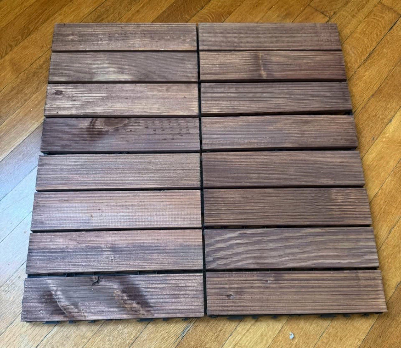 Outdoor/ Indoor Interlocking Wood Deck Tiles 27 Pcs- Royal Mahogany