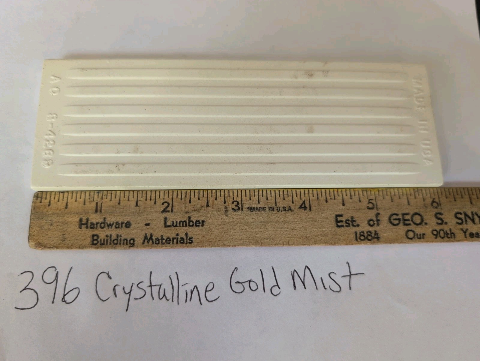 2 pcs American Olean Crystalline 396 Gold Mist Ceramic Tile 2×6 Bullnose S4269