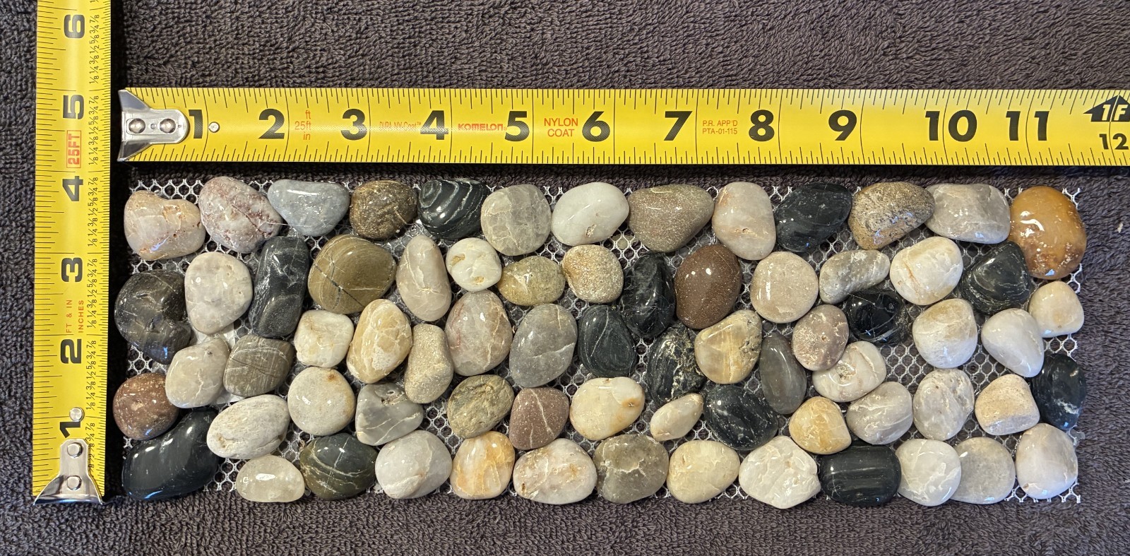 4 Strips Multi-color Natural Pebble Tiles for Shower Floor, Kitchen Backsplash