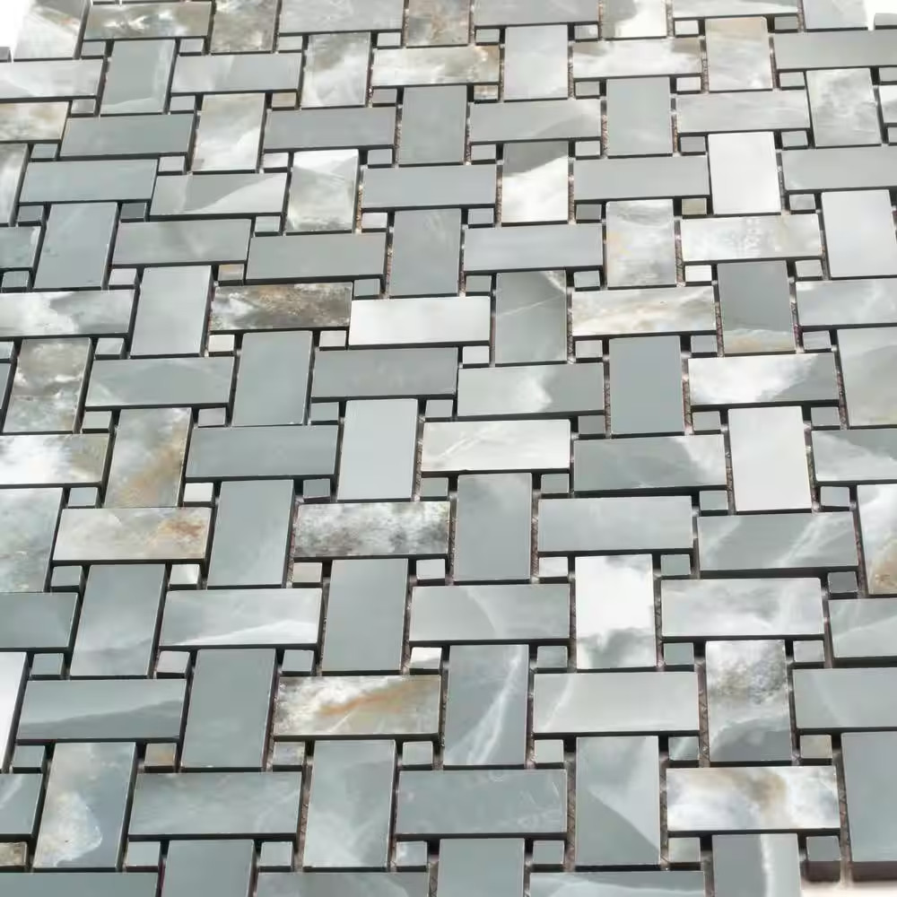 Splendor Green 11.81 In. X 11.81 In. Matte Porcelain Mosaic Wall and Floor Tile