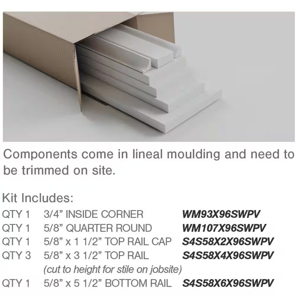 5/8 In. X 96 In. X 32 In. Expanded Cellular PVC Deluxe Shaker Wainscoting Mouldi