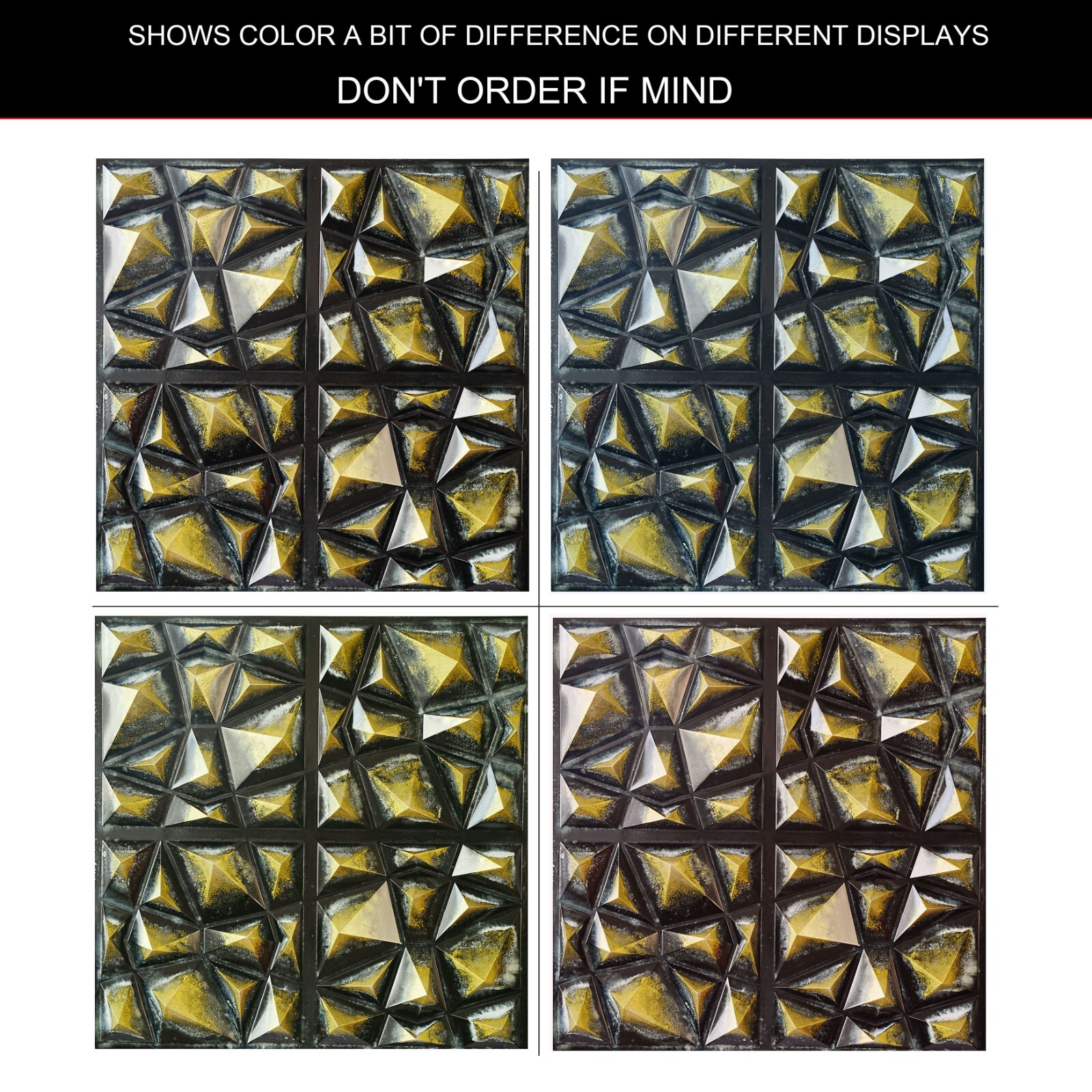 Ancient Suspended Ceiling Tiles Decorative Wall Panels PLM101 Black gold 10pcs